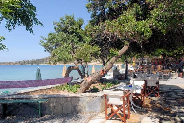 Paradise taverna and snack bar bordering the beach