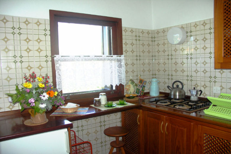Each studio has a small separate kitchen