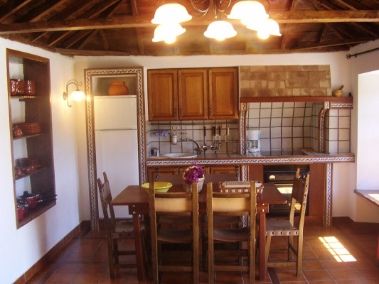 The kitchen and dining area