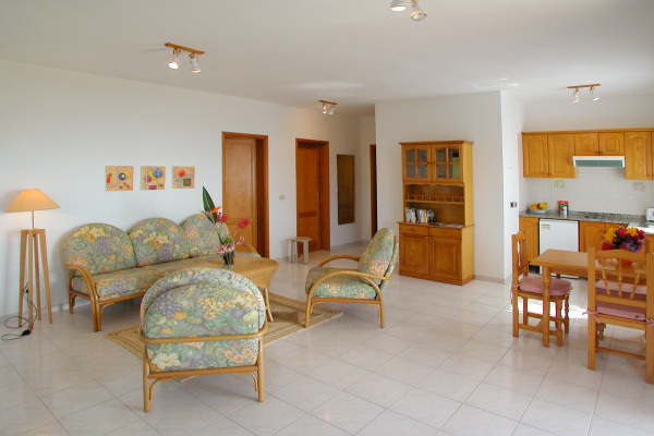 Lounge in one of the bungalows