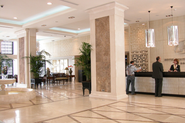 The elegant entrance hall