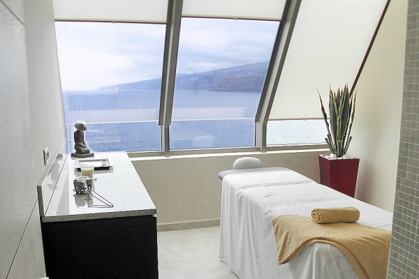 Treatment room with a view in the hotel's spa