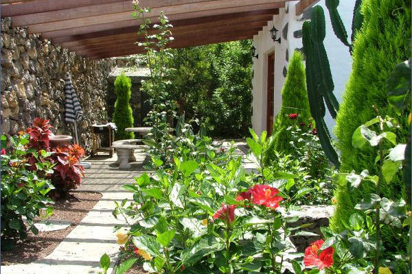 Casa Carmen's shaded side terrace