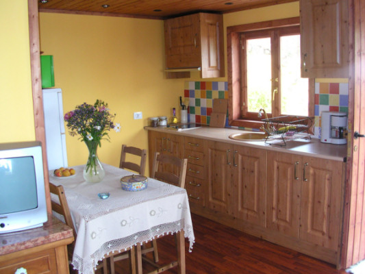 Kitchen ares in "El Almendro"