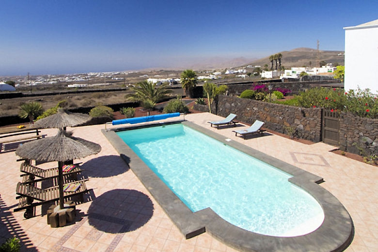 Casa Yuno's pool and view down to the coast