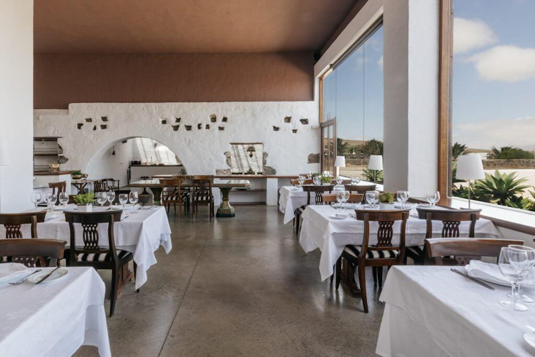The restaurant with its panoramic windows