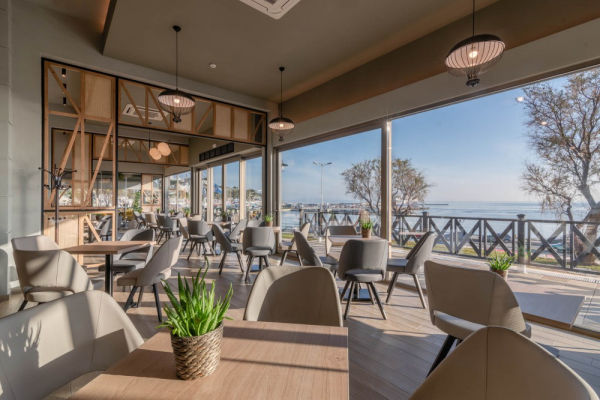 Restaurant terrace overlooking the sea