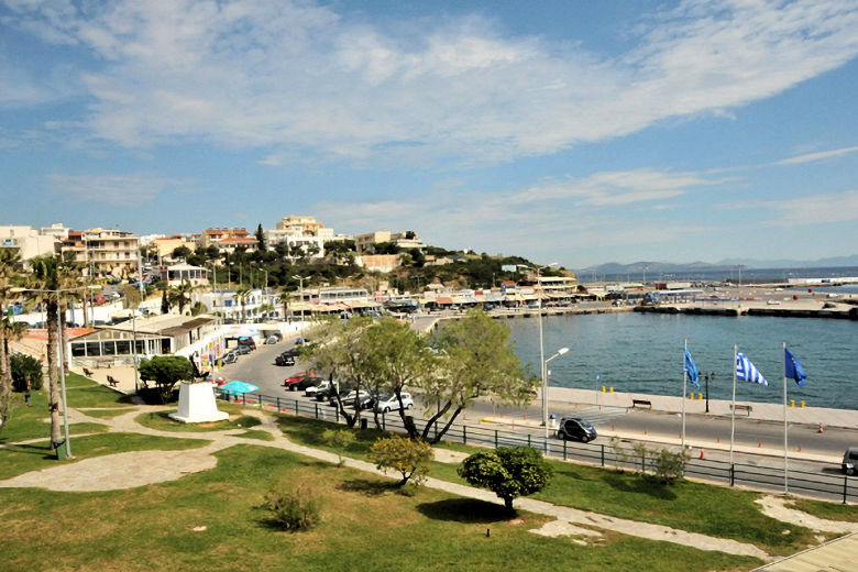 View from the hotel towards the port