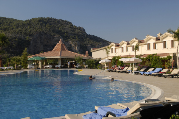 The hotel's large swimming pool