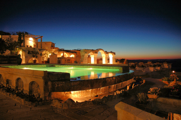 The Museum Hotel's pool by night