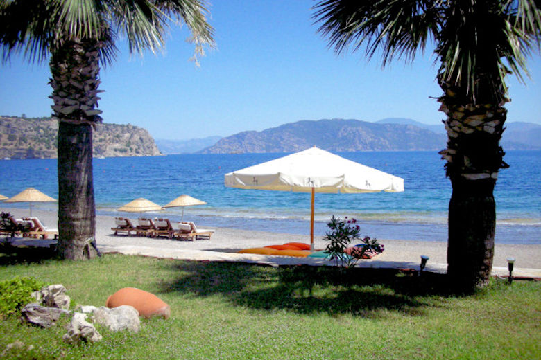 The hotel's virtually private beach