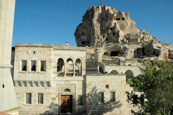 Kale Konak Hotel, with Uchisar Castle just behind