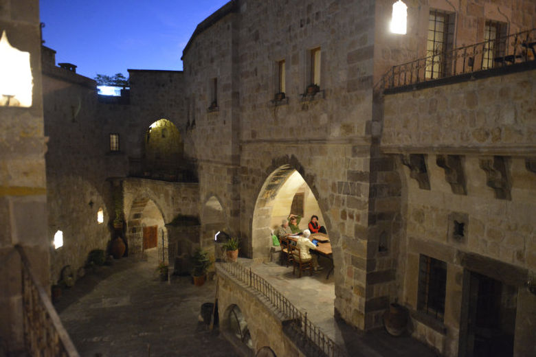 The hotel's courtyard