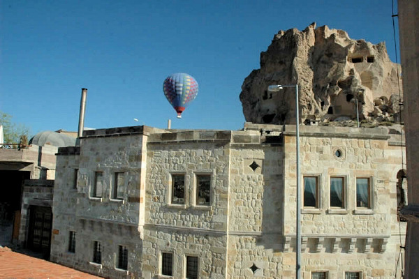 Uchisar Castle behind the hotel