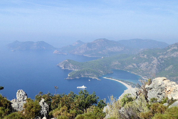 Aerial view of Oludeniz beach and lagoon