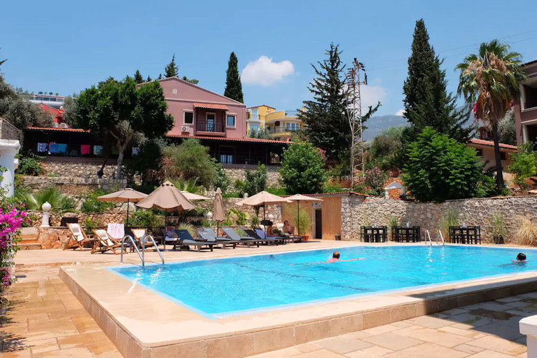 The semi-detached villas behind the pool