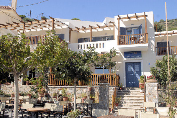 The terrace in front of the hotel