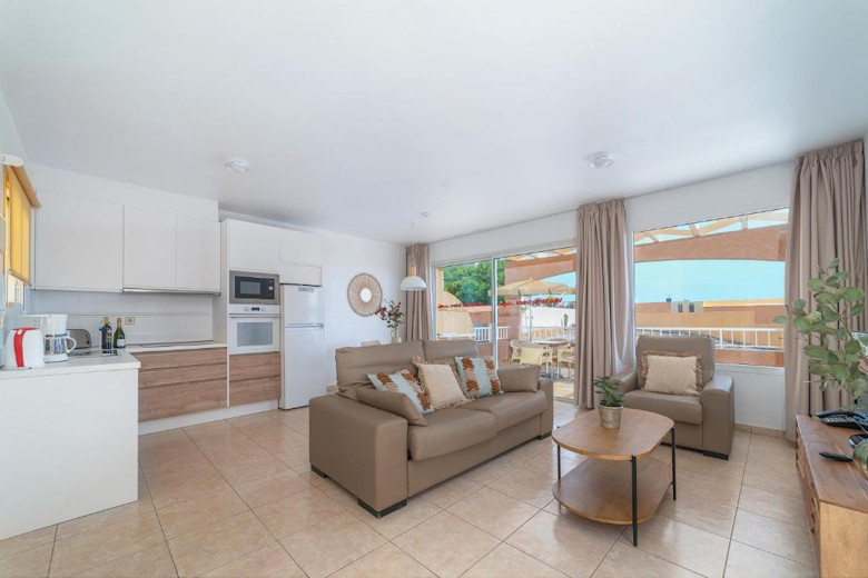 Open-plan living-dining area and kitchen