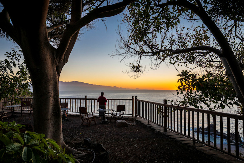 Watching the sunrise from the grounds