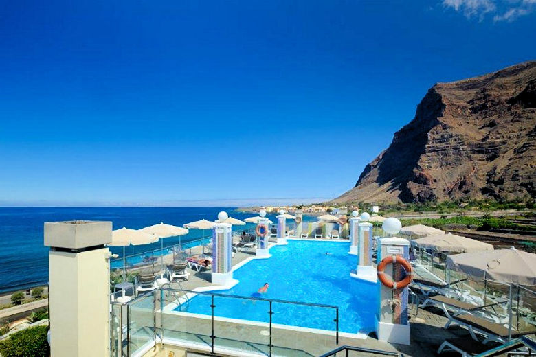 The rooftop swimming pool