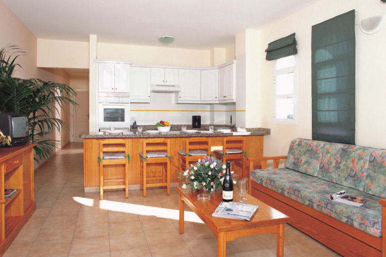 Lounge and kitchen area in an apartment