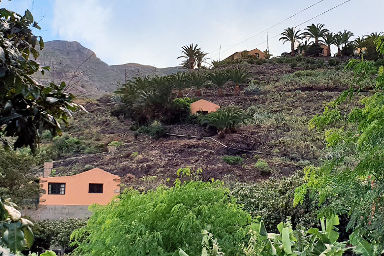 The cottages are staggered across the hillside