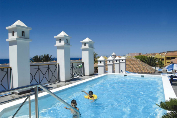 The rooftop pool at Las Mozas