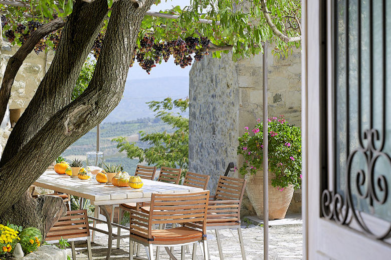 Country views from the outdoor breakfast area