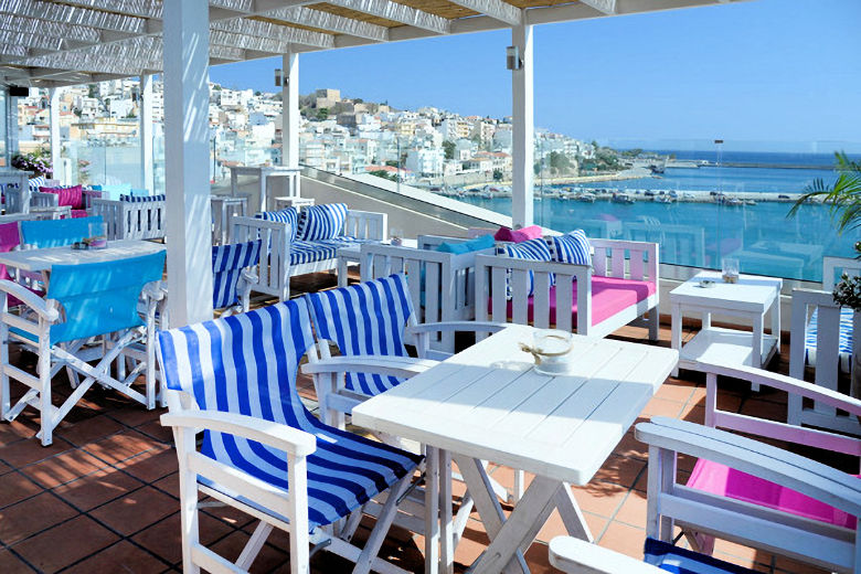 Views across Sitia bay from the roof terrace