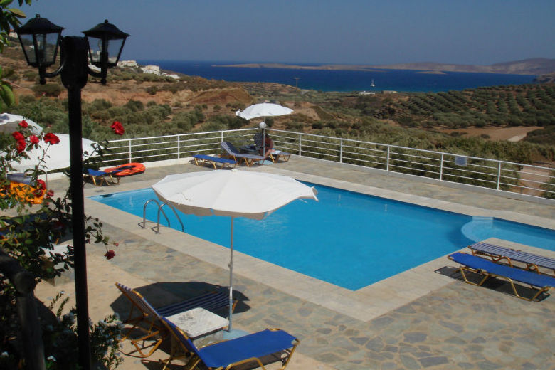 View across the pool to the bay