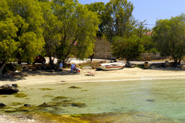 The nearby sandy beach