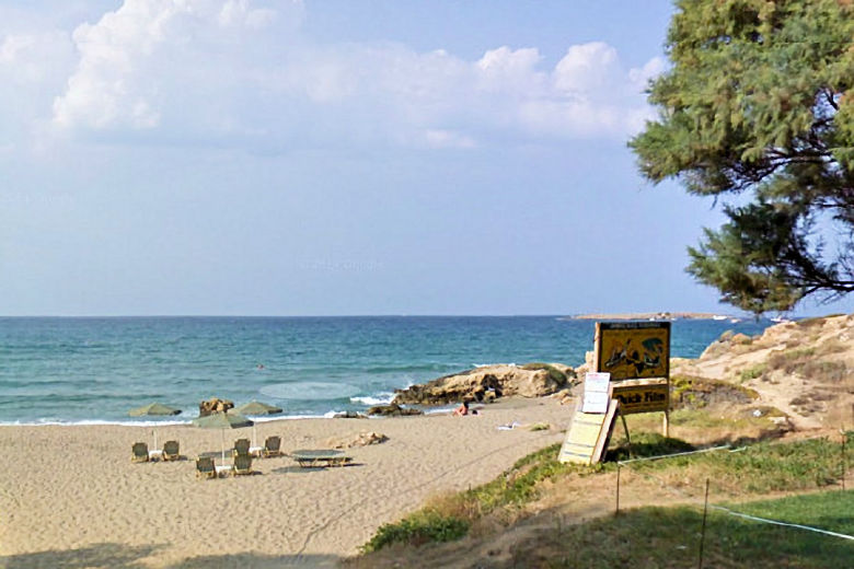 The nearby beach