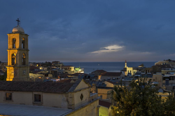 The hotel stands just behind Chania's cathedral