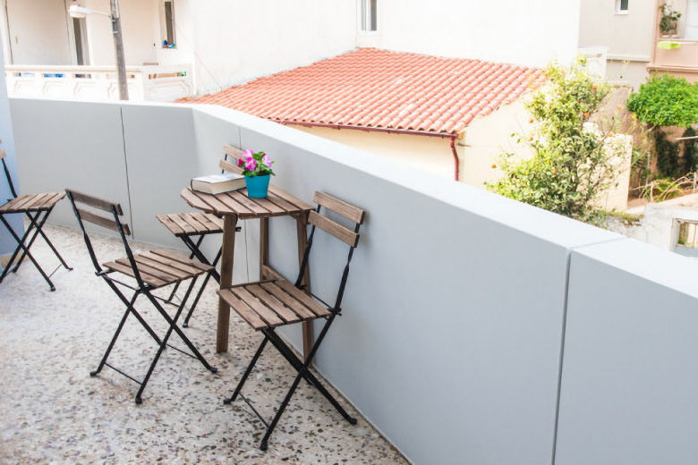 The first and second floor apartments have balconies