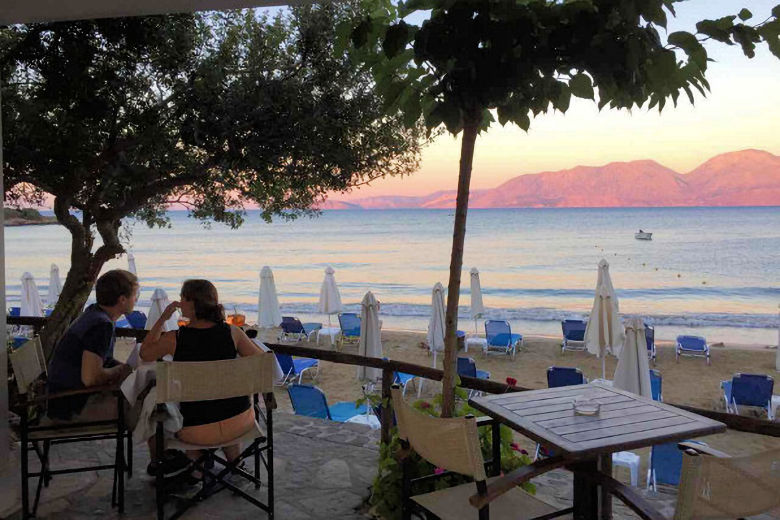 Sundowners in the beachside taverna