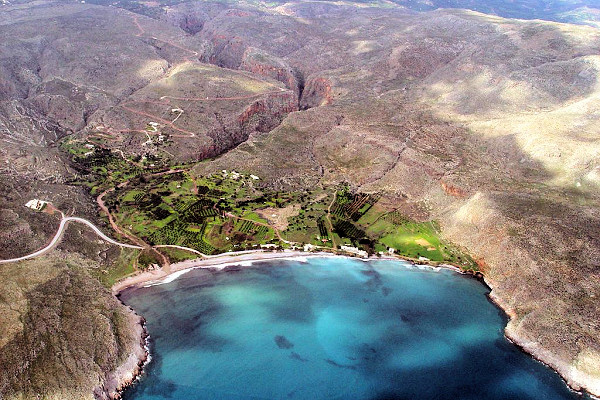 Aerial view of Kato Zakros and Dead's Gorge