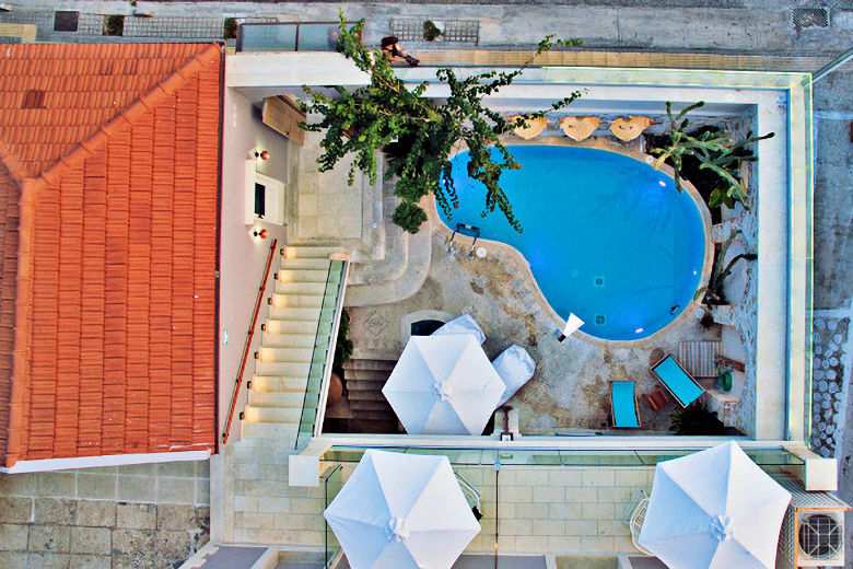Bird's eye view of the pool area