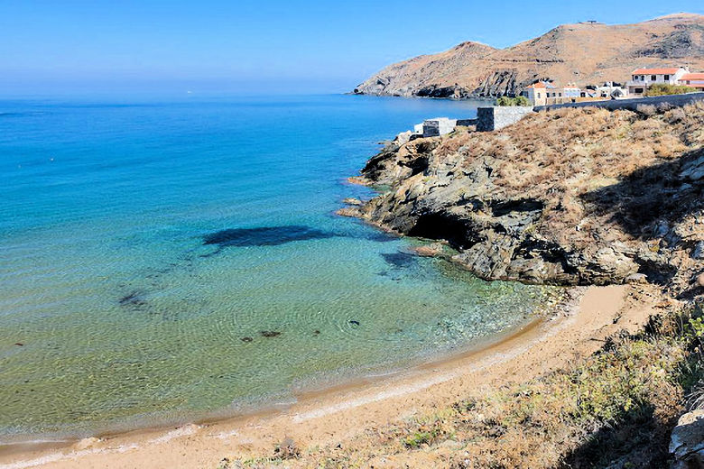 One of the sandy coves in Panormos