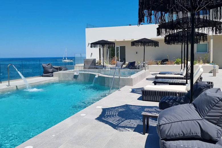 The hotel's pool area