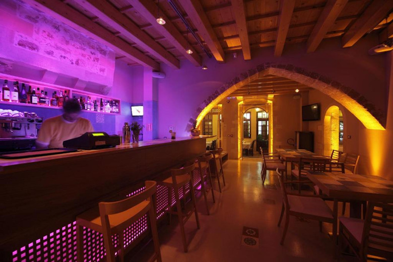 Bar and breakfast area at Elia Fatma