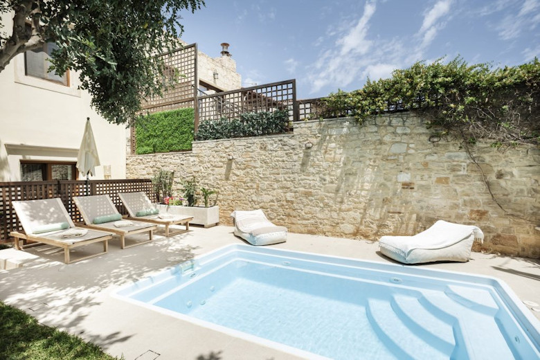 The hotel's small pool