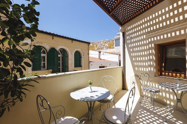 Terrace overlooking the small street