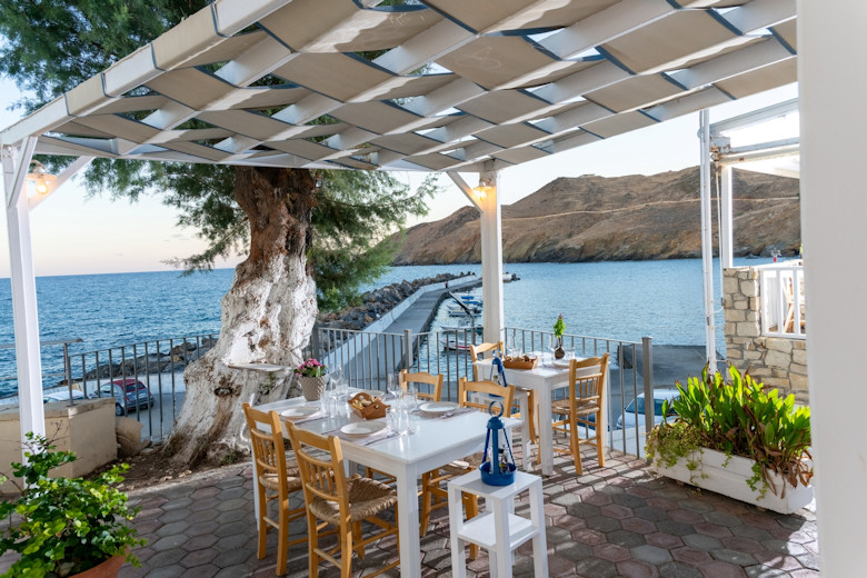 Sea views from one of the taverna's terraces