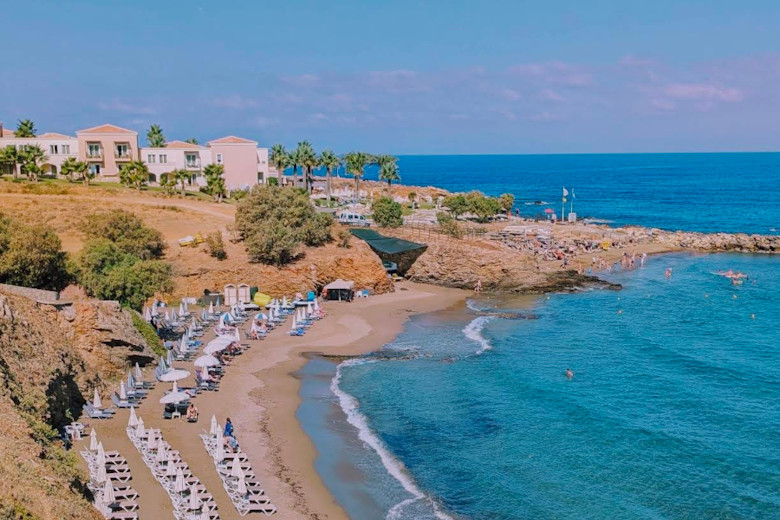 The nearby beach