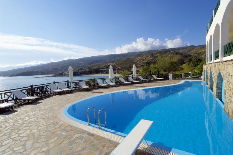 Lovely views along the coast from the Erofili's pool terrace