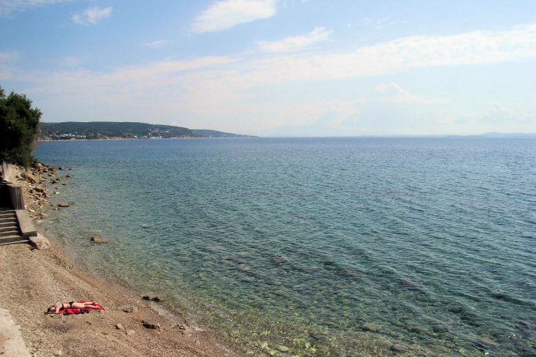 Beach directly in front of Ostria Studios