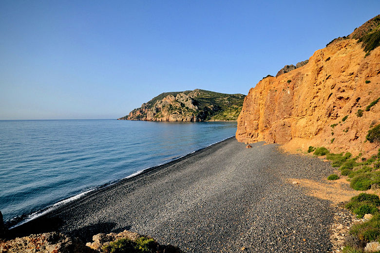 The striking volcanic beach