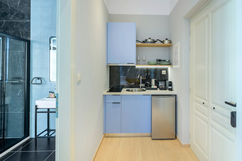 Kitchenette in a Deluxe Studio