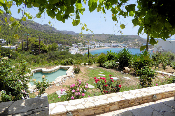 View across the garden towards Kapsali