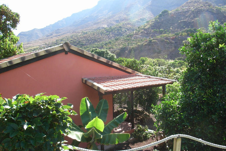 The two cottages are tucked away in the orchard